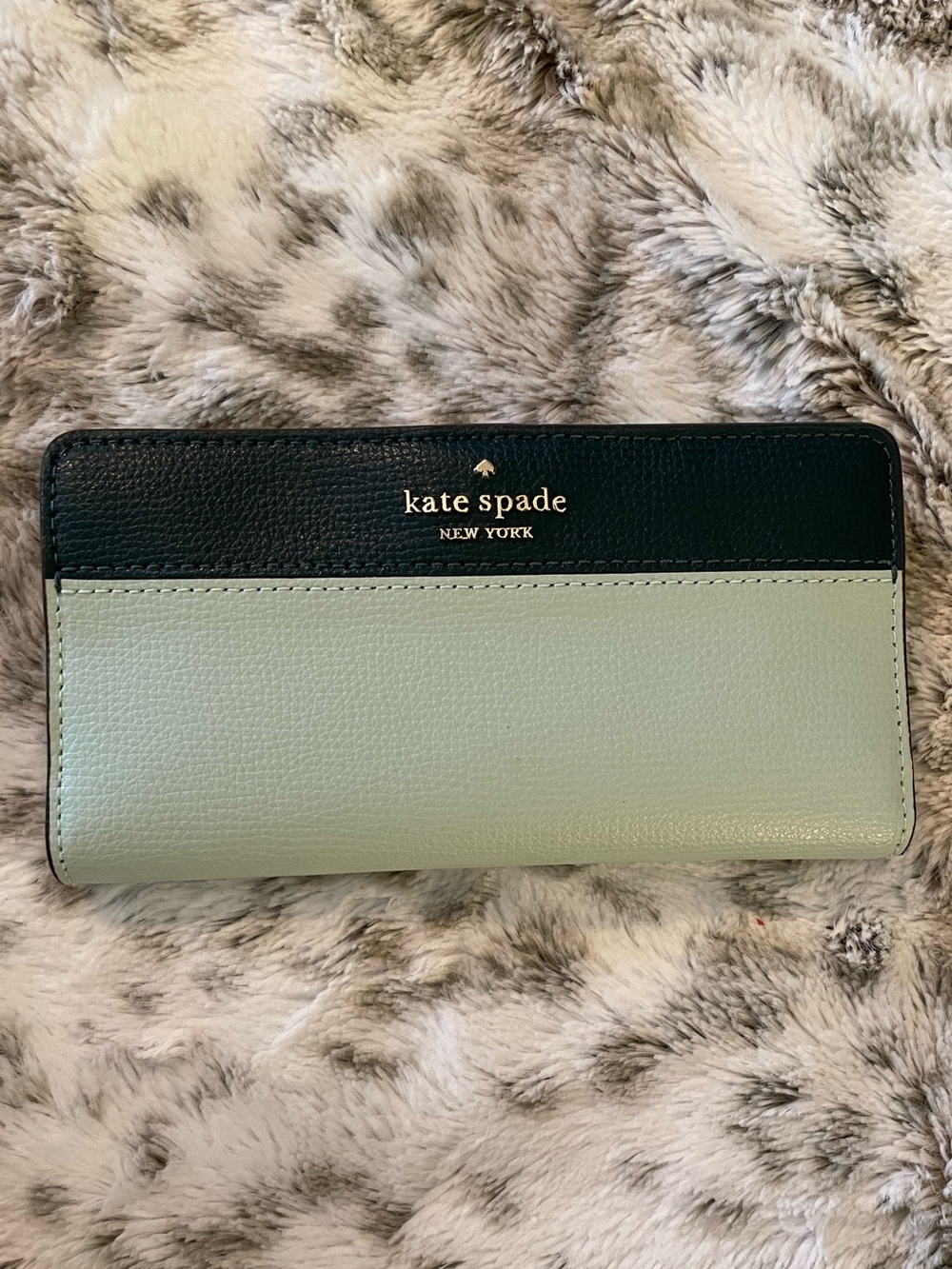 NEW! ♠️Kate Spade♠️ Dark and Mint Green Leather Continental Wallet